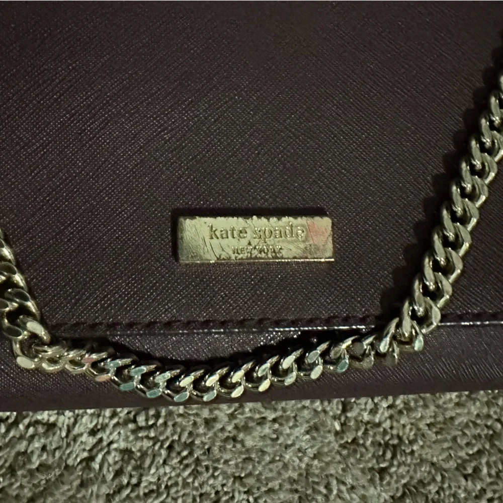 Kate Spade Deep Purple Crossbody Bag with Chain Strap